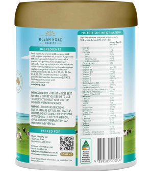 オーガニック A2粉ミルク Ocean Road Dairies 900g ×2 粉ミルク オーガニック A2ミルク Ocean Road Dairies