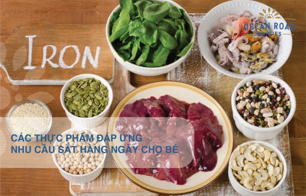 Các thực phẩm đáp ứng nhu cầu sắt hàng ngày cho bé